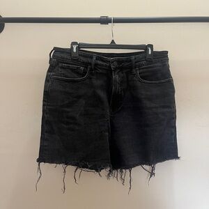 Black Distressed Jean Shorts